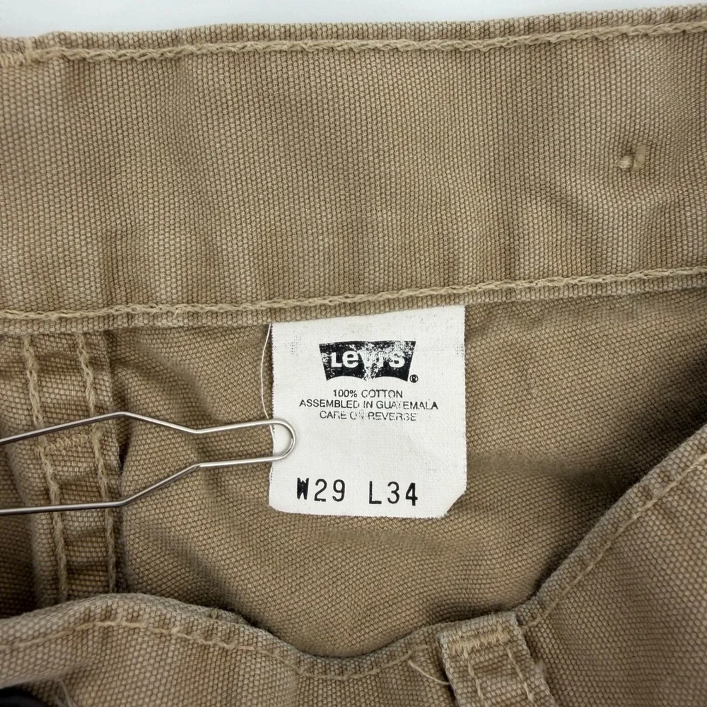 Levi's Dry Goods Carpenter Pant Mens 29x34 Vintage Y2K Tan Khaki Cotton Trousers - Picture 5 of 11